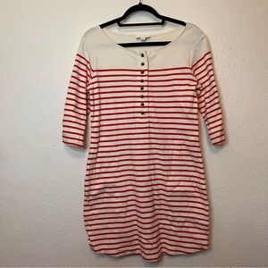 On 34th Street Cotton Rave Red / White Striped Women's Dress with Pockets Size S